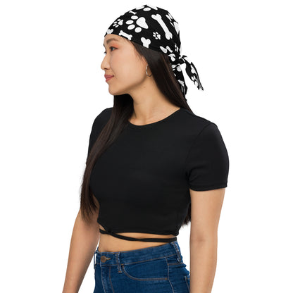 Black and White Paws All-over print bandana