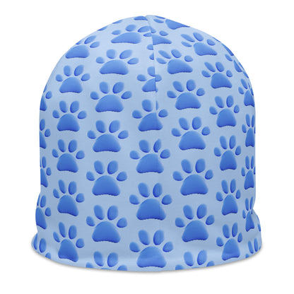 Blue Paws All-Over Print Beanie