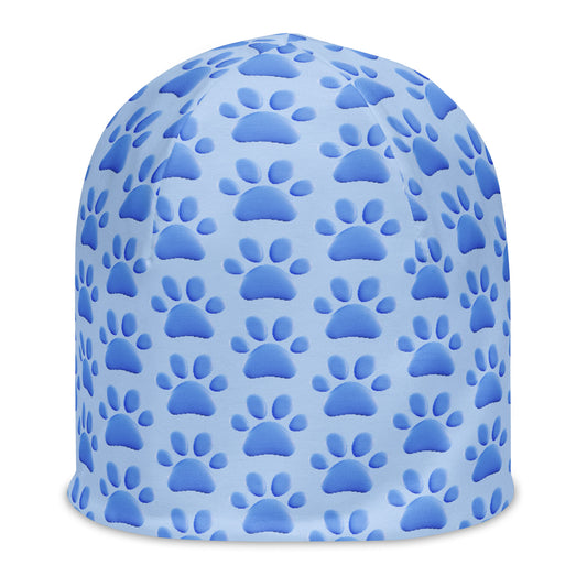 Blue Paws All-Over Print Beanie