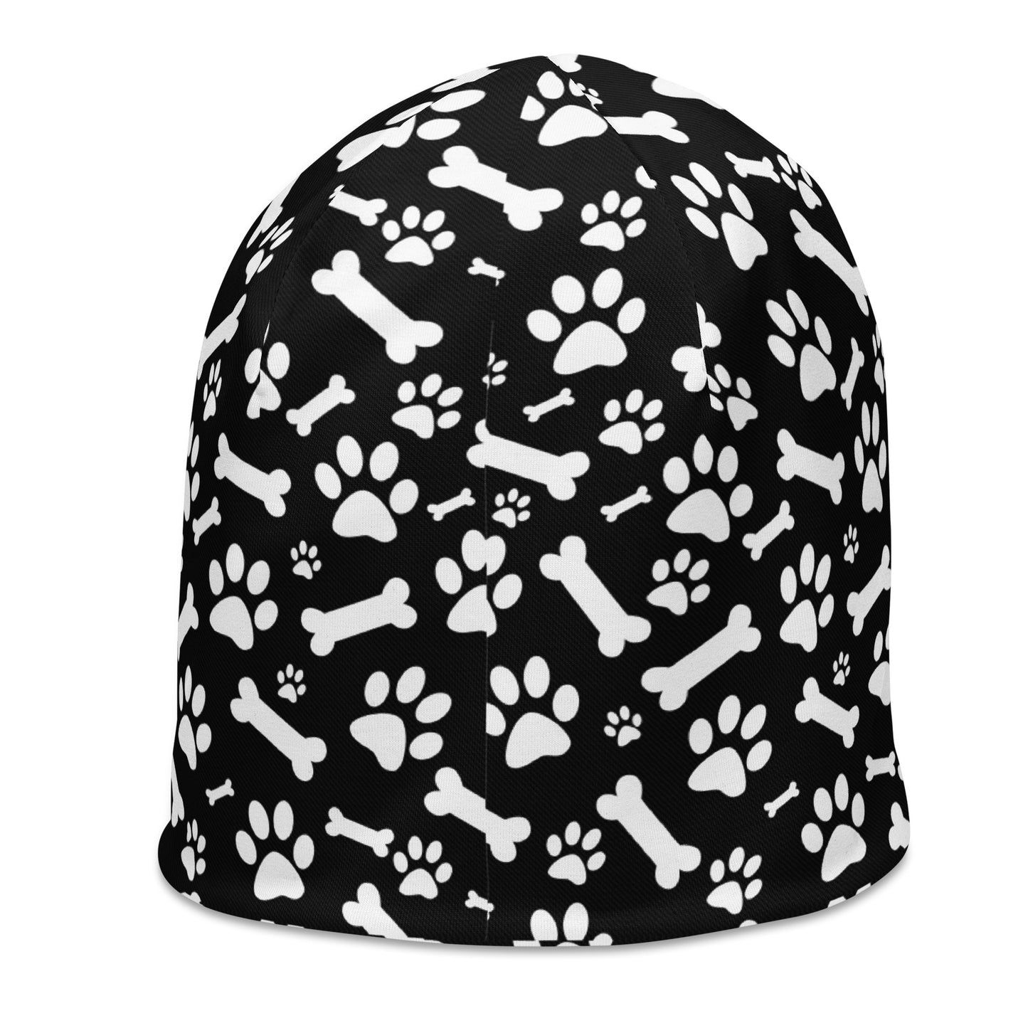 Black and White Paws All-Over Print Beanie