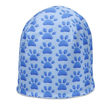 Blue Paws All-Over Print Beanie