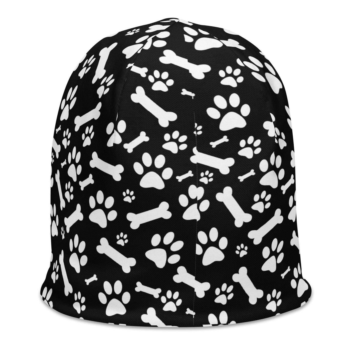 Black and White Paws All-Over Print Beanie