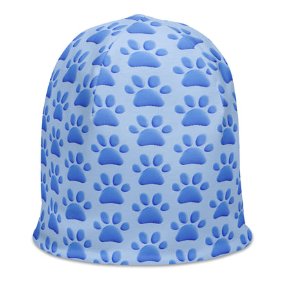 Blue Paws All-Over Print Beanie