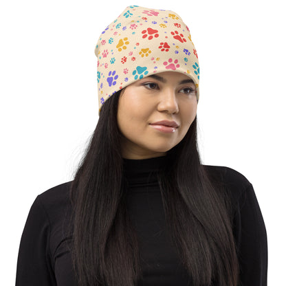 Rainbow Paws All-Over Print Beanie