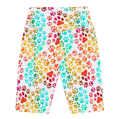 Prismatic Pawprints Biker Shorts