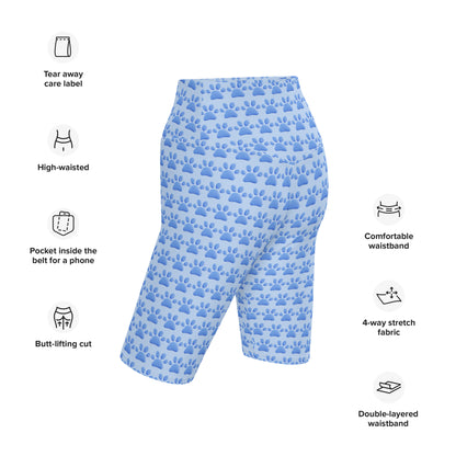 Blue Paws Biker Shorts