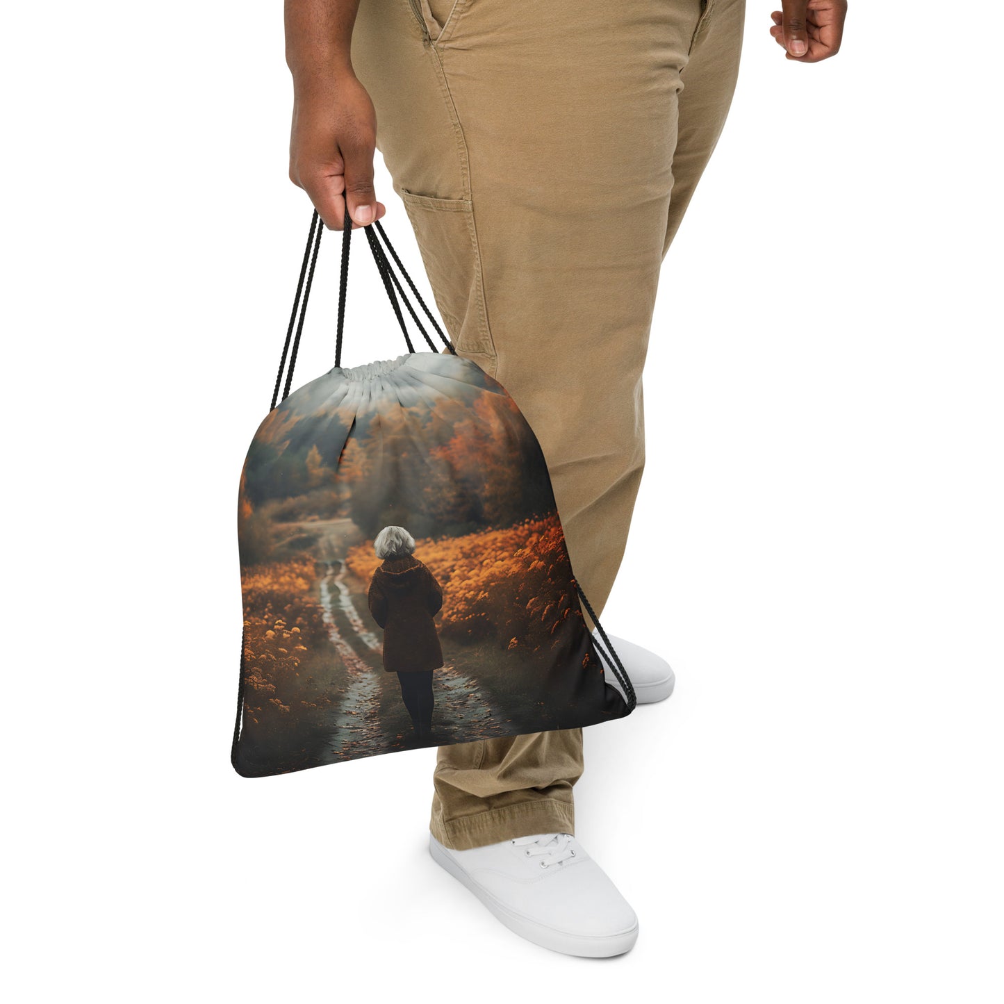 Warm Journey Drawstring bag