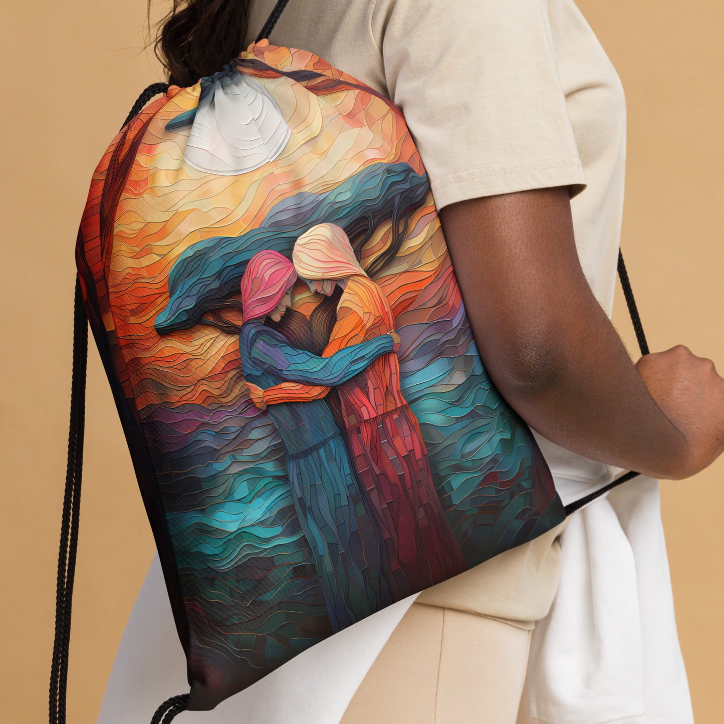 Radiant Sisterhood Drawstring bag