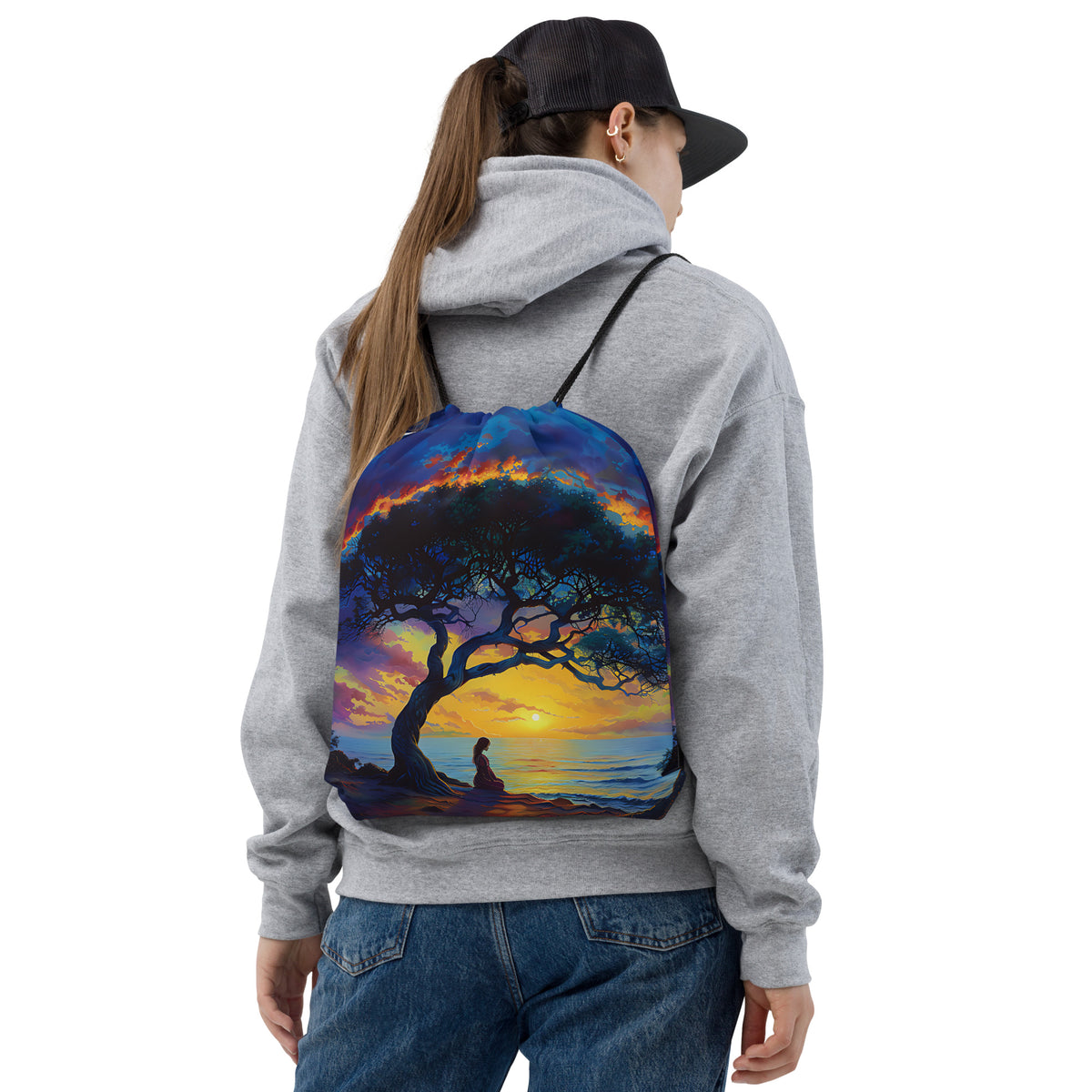 Gleaming Serenity Drawstring bag