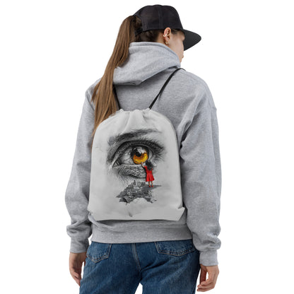 Through My Mother’s Eyes: Reflected Drawstring bag