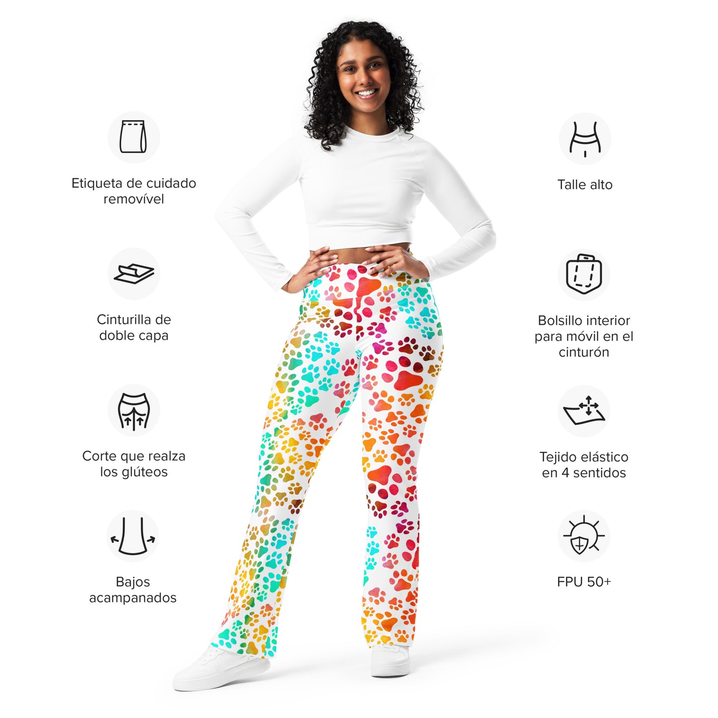 Prismatic Pawprints Flare leggings