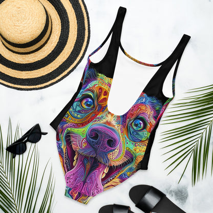 Colorful Canine Love One-Piece Swimsuit