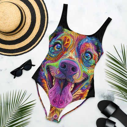 Colorful Canine Love One-Piece Swimsuit