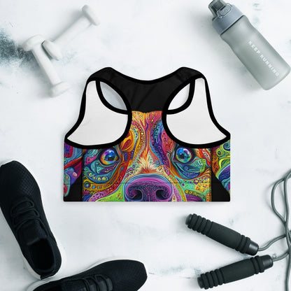 Colorful Canine Love Padded Sports Bra