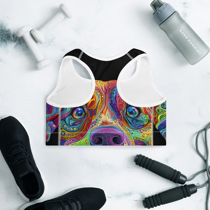 Colorful Canine Love Padded Sports Bra