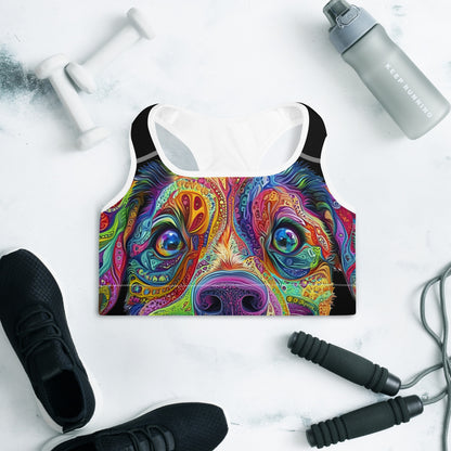 Colorful Canine Love Padded Sports Bra