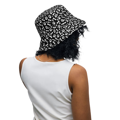 Black and White Paws Reversible bucket hat