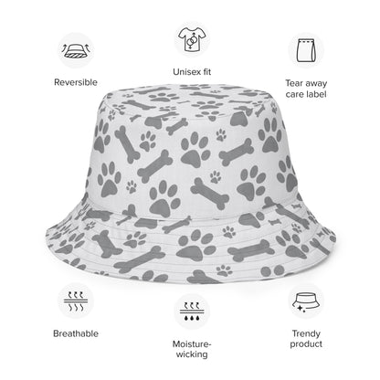 Black and White Paws Reversible bucket hat