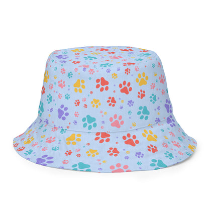 Blue Paws x Rainbow Paws Reversible bucket hat