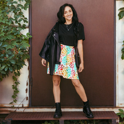 Prismatic Pawprints Skater Skirt