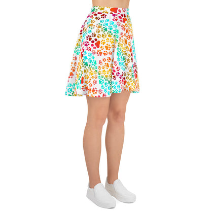 Prismatic Pawprints Skater Skirt