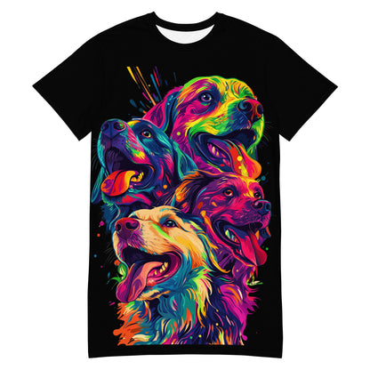 Spectrum of Paws T-shirt dress