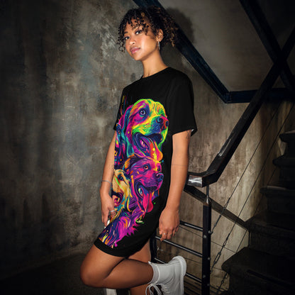 Spectrum of Paws T-shirt dress