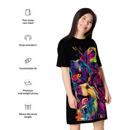 Spectrum of Paws T-shirt dress