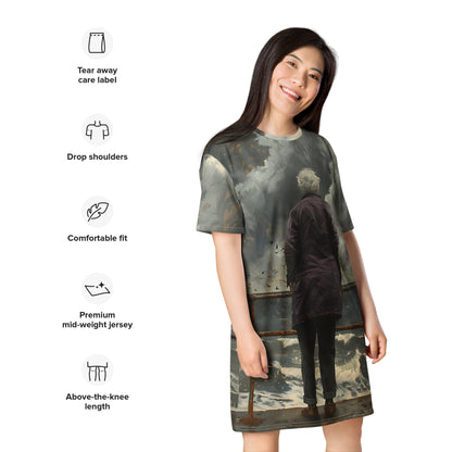 Waves of Reflection T-shirt dress