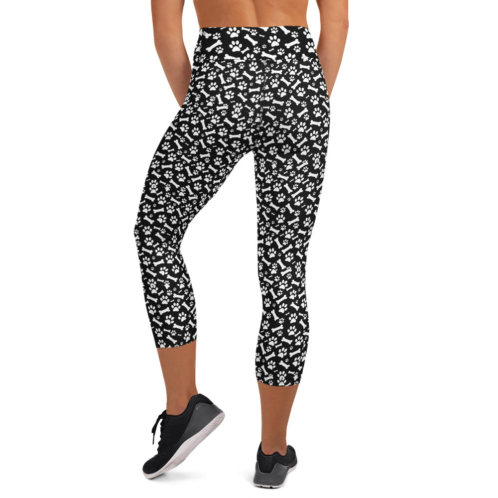 Black and White Yoga Capri Leggings