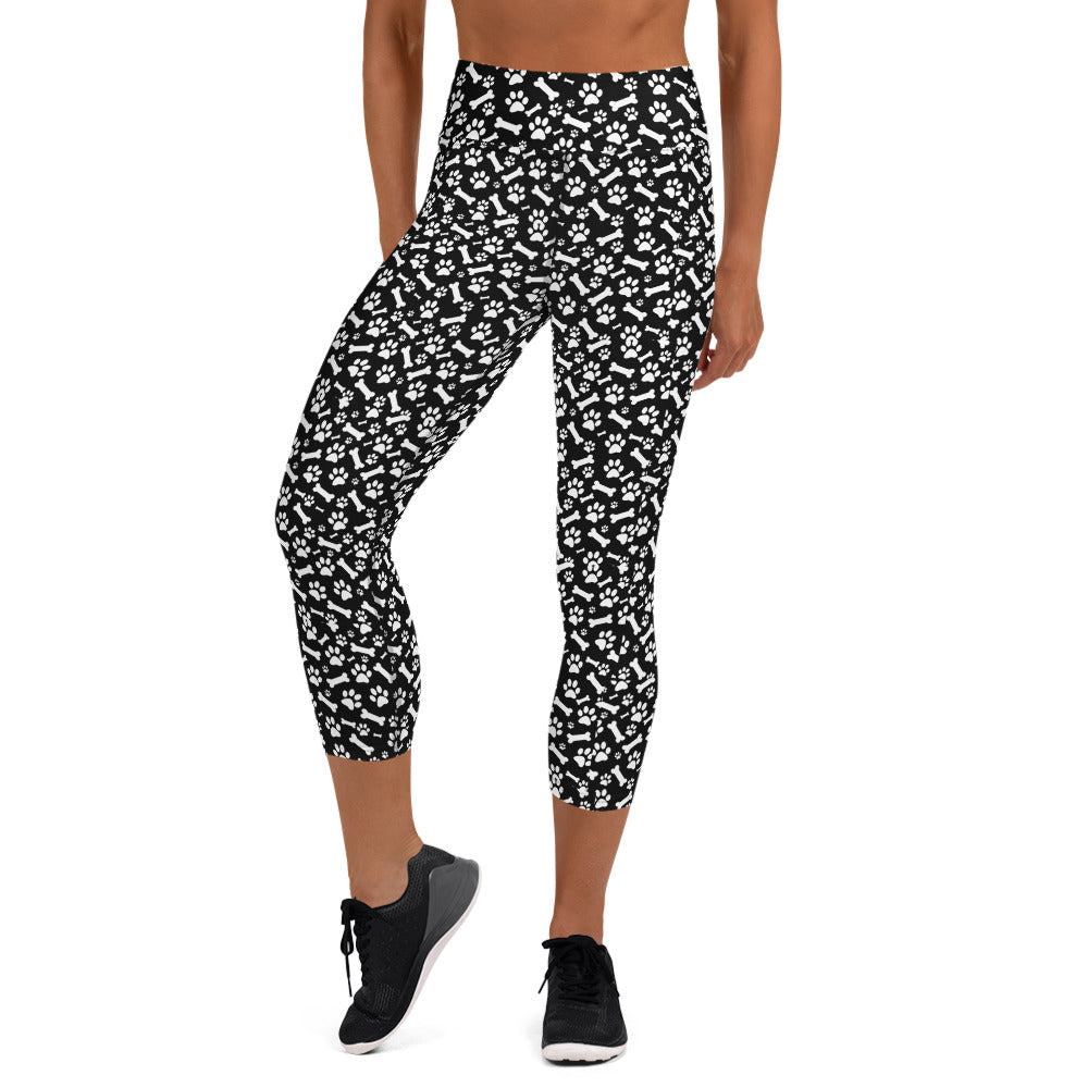 Black and White Yoga Capri Leggings