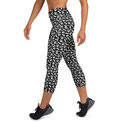 Black and White Yoga Capri Leggings