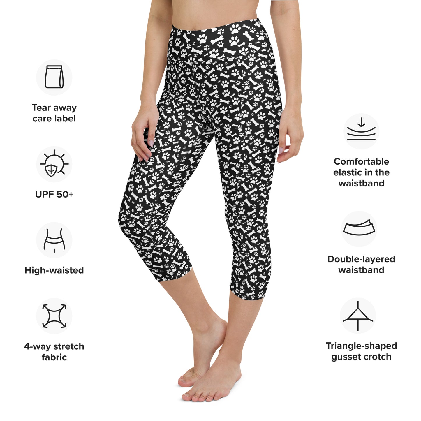 Black and White Yoga Capri Leggings