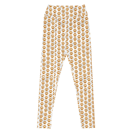 Golden Paw Prints Yoga Leggings