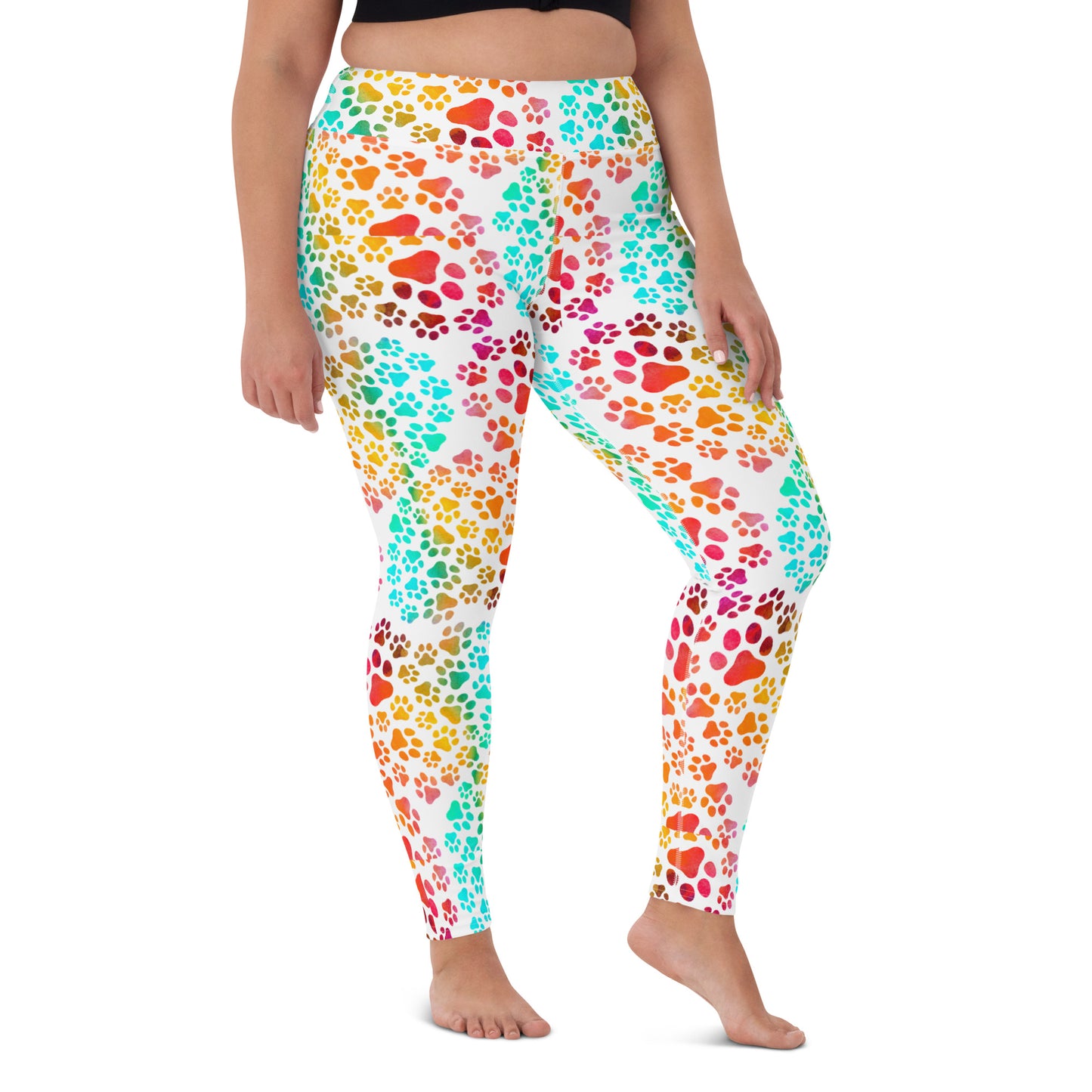 Prismatic Pawprints Yoga Leggings