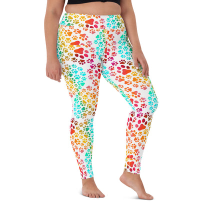 Prismatic Pawprints Yoga Leggings