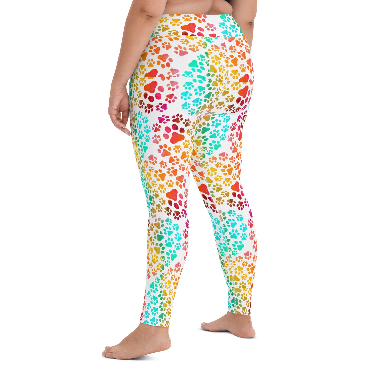 Prismatic Pawprints Yoga Leggings