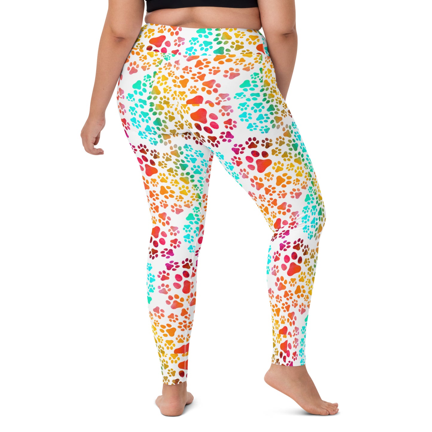 Prismatic Pawprints Yoga Leggings