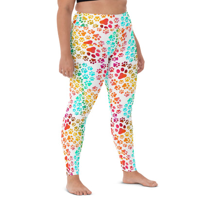 Prismatic Pawprints Yoga Leggings