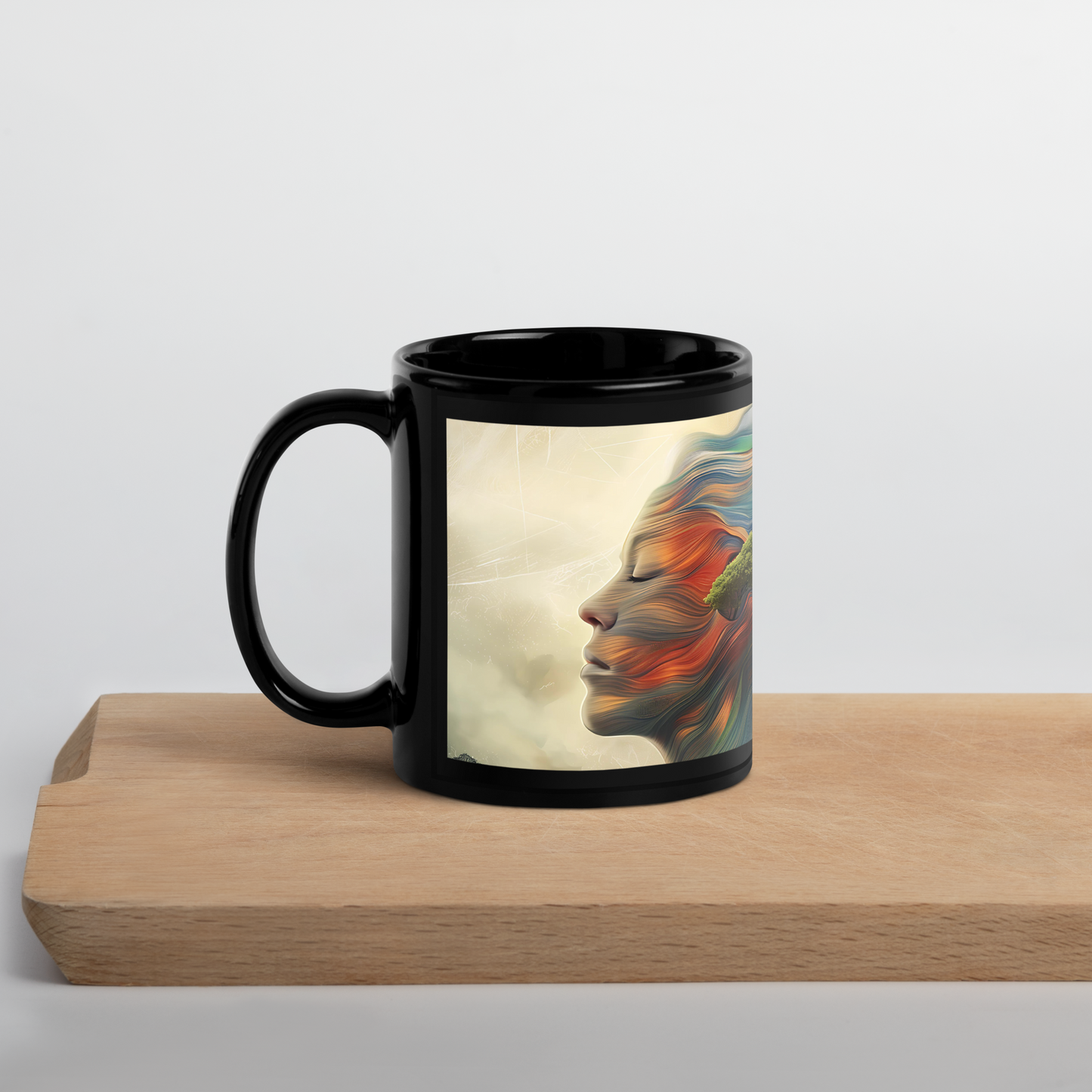 Soulful Serenity Black Glossy Mug