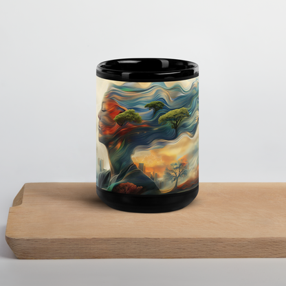 Soulful Serenity Black Glossy Mug