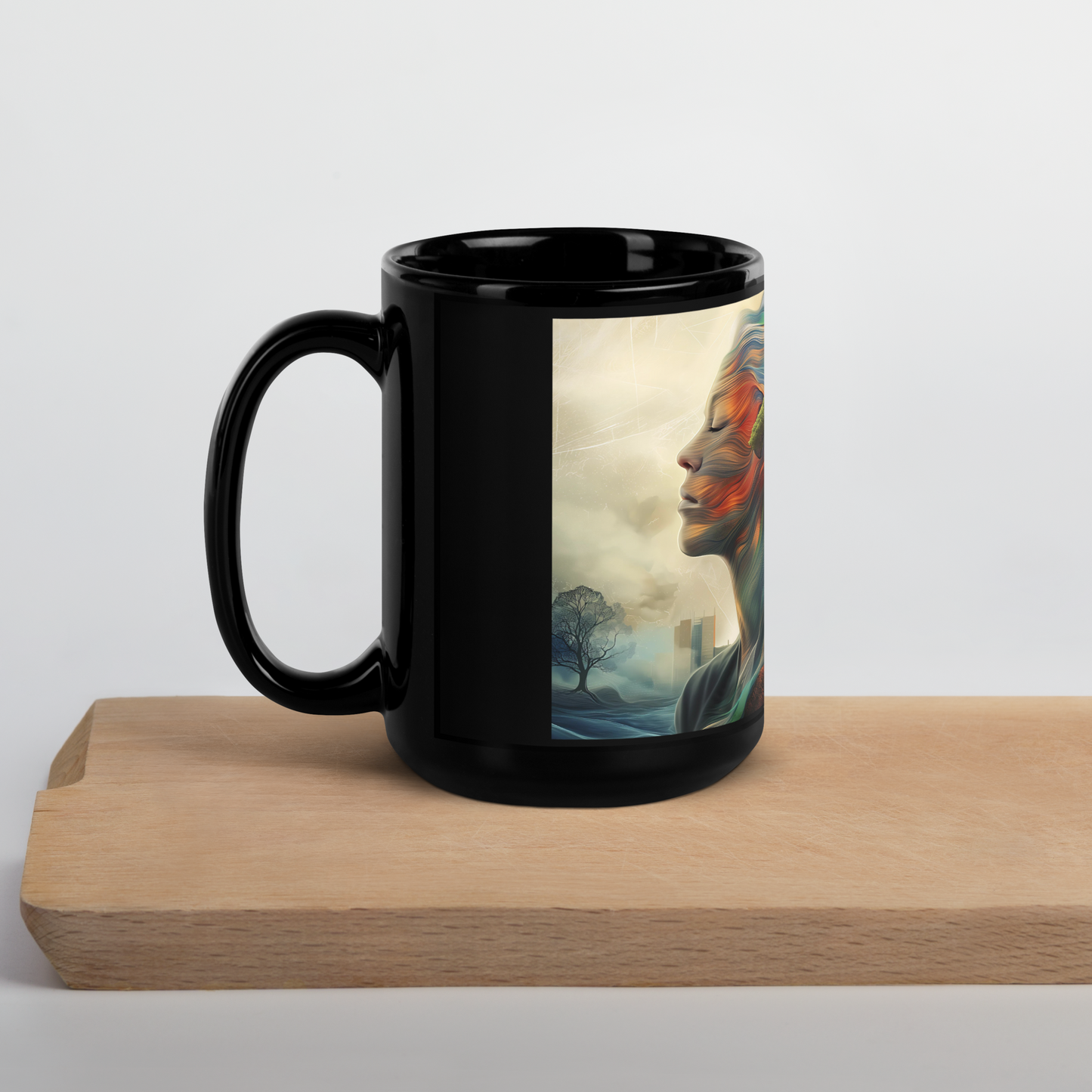 Soulful Serenity Black Glossy Mug