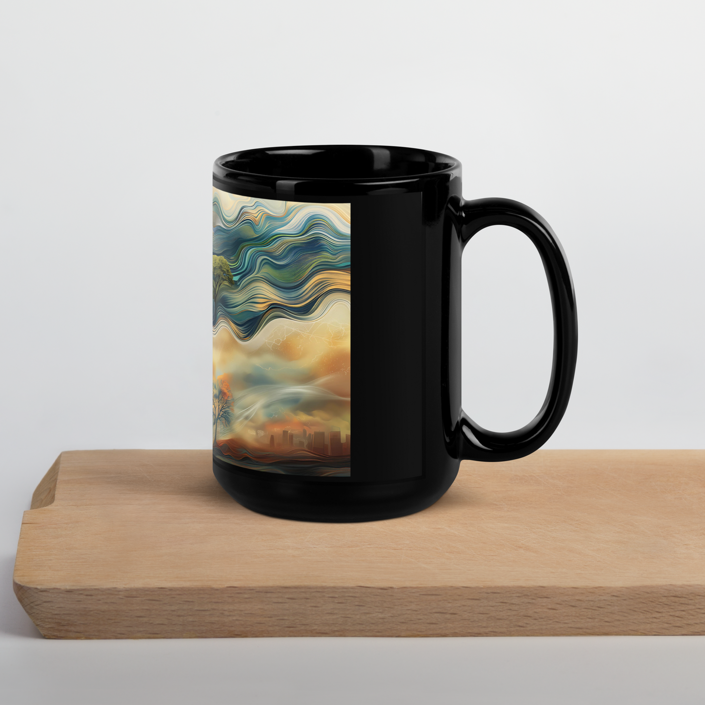 Soulful Serenity Black Glossy Mug