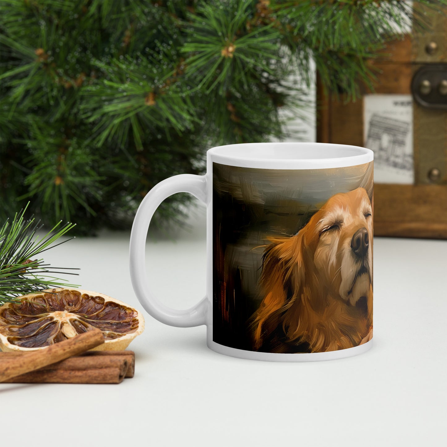 Heart & Paws White glossy mug