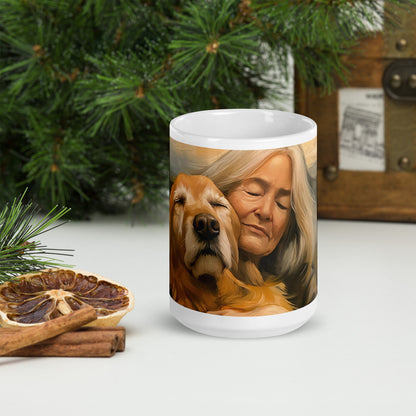 Heart & Paws White glossy mug