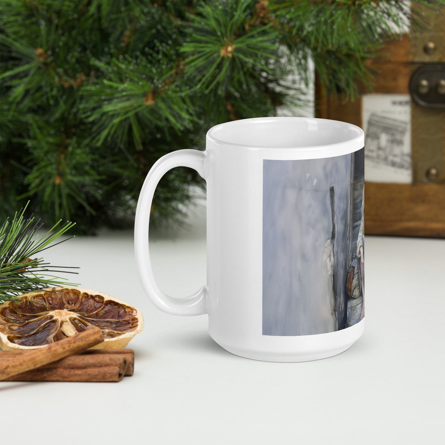 Peaceful Upset White glossy mug