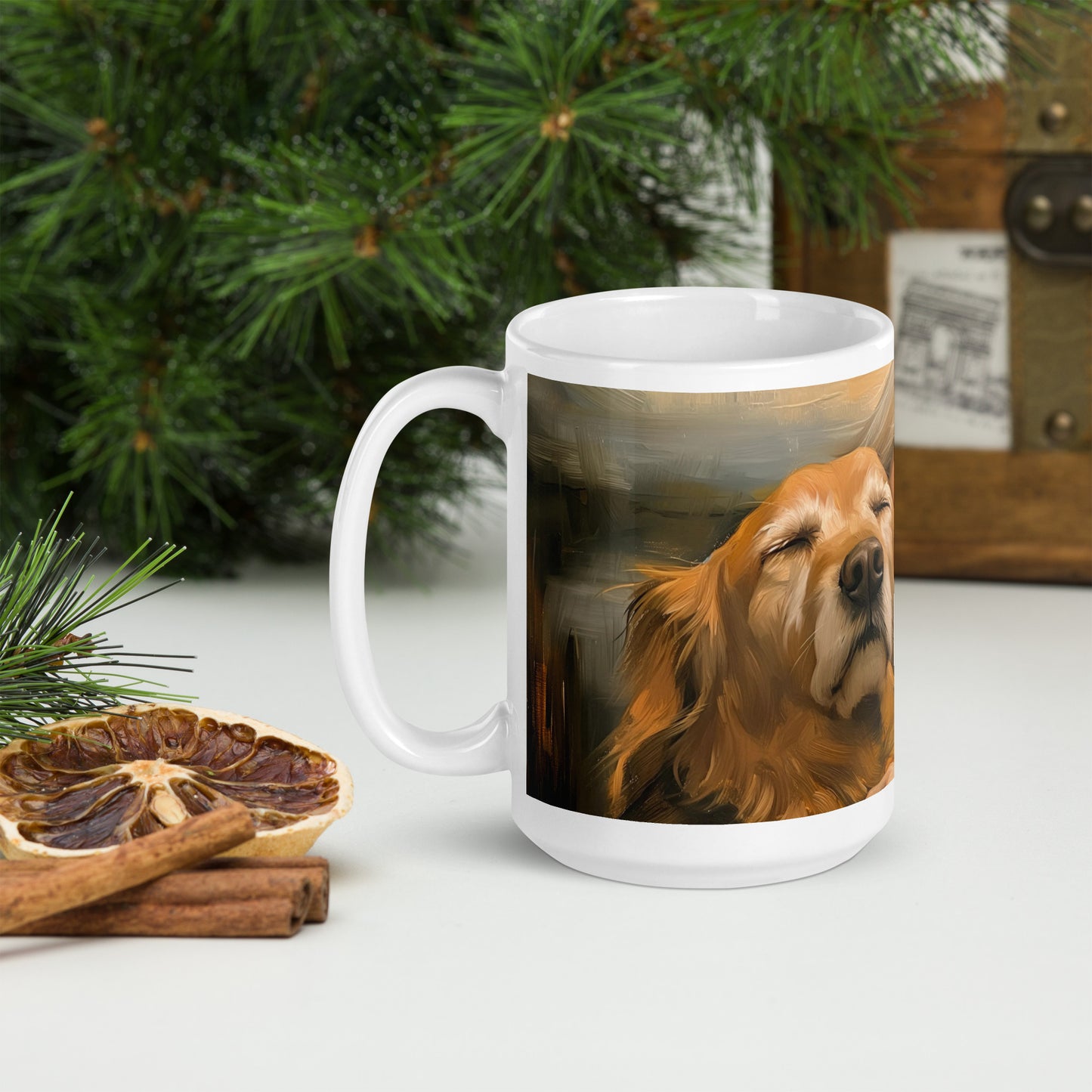 Heart & Paws White glossy mug