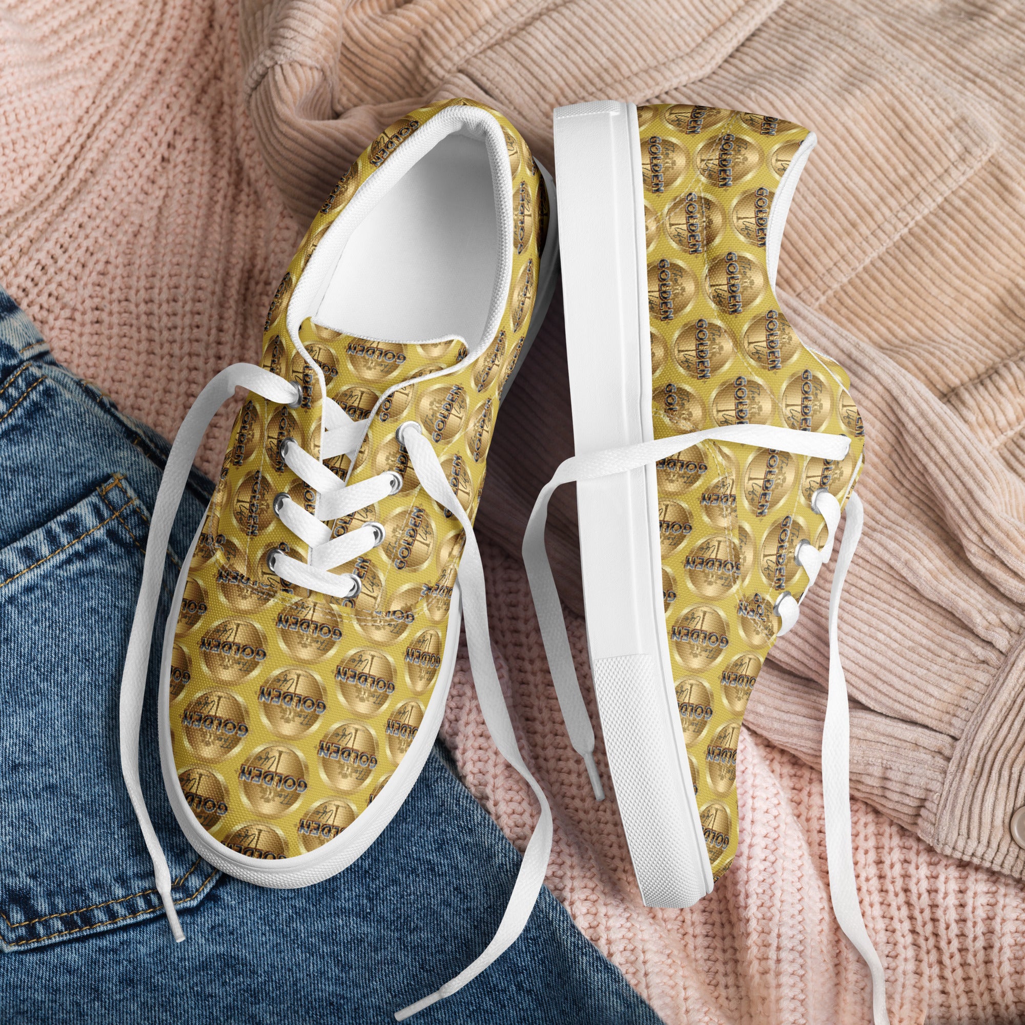 Womens yellow canvas shoes fashion