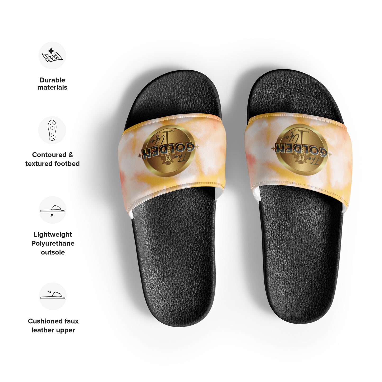 TGLC Branded Yellow Tie-Die Women's slides