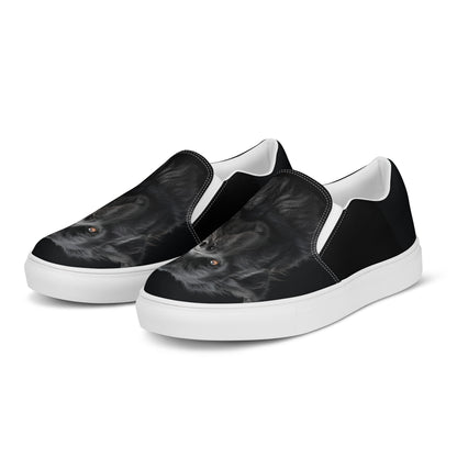 Golden Black Lab Women’s slip-on canvas shoes